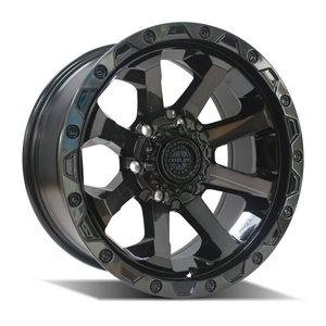 American Outlaw 17x8 +30 6x139.7 CAPONE Gloss Black Tinted Face