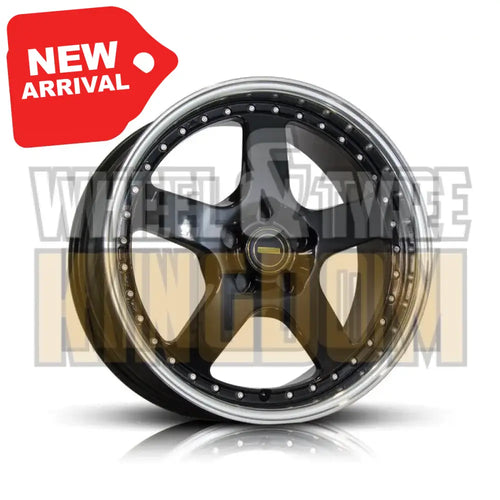 17X8.5 SIMMONS FR-1 GLOSS BLACK MIRROR LIP