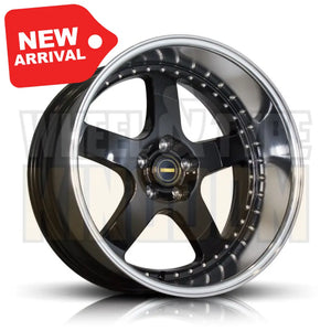 20X12.0 5X120 -63.6 SIMMONS FR-1 GLOSS BLACK MIRROR LIP