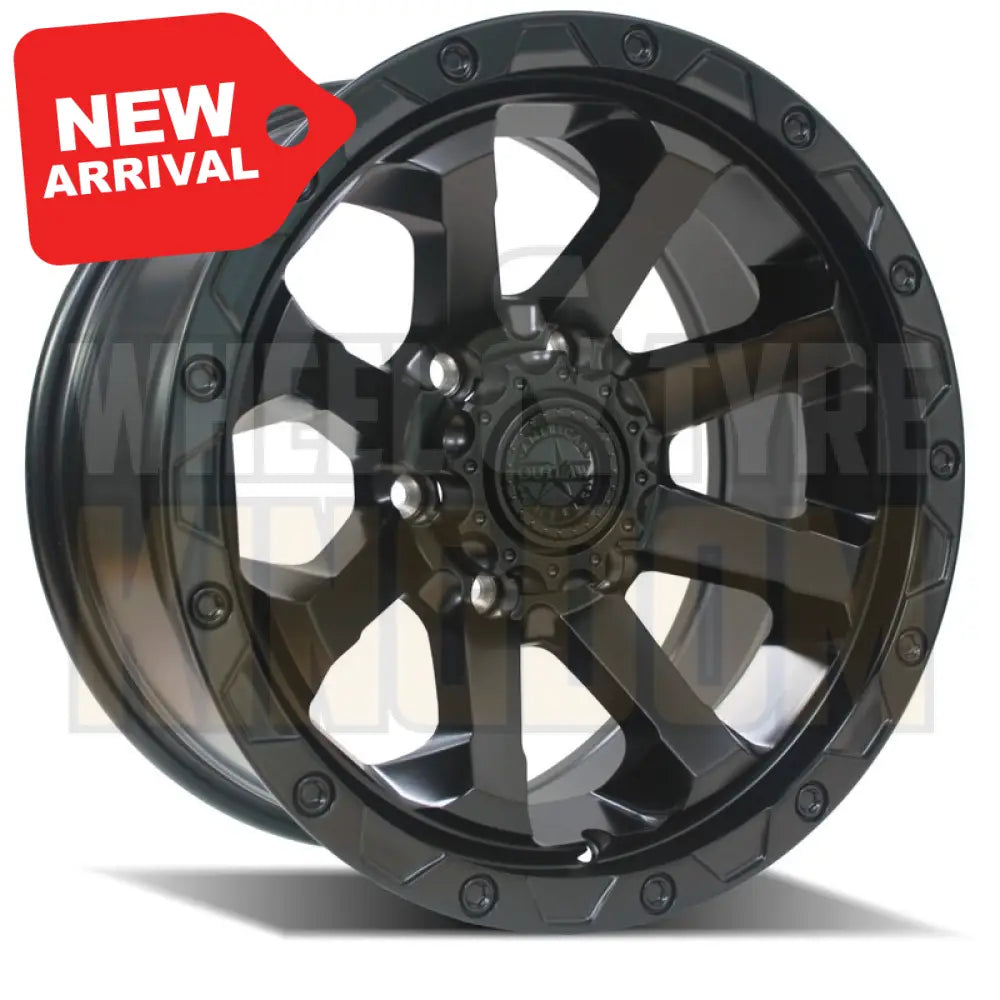AMERICAN OUTLAW 16x8 +20 6x139.7 CAPONE SATIN BLACK