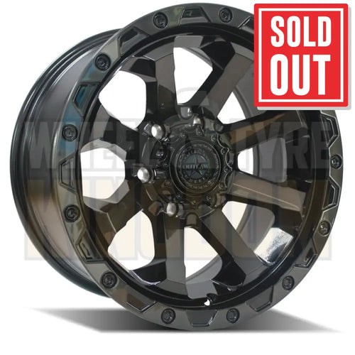 AMERICAN OUTLAW 17x8 +30 6x139.7 CAPONE GLOSS BLACK TINTED FACE