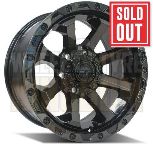 AMERICAN OUTLAW 17x8 +30 6x139.7 CAPONE GLOSS BLACK TINTED FACE