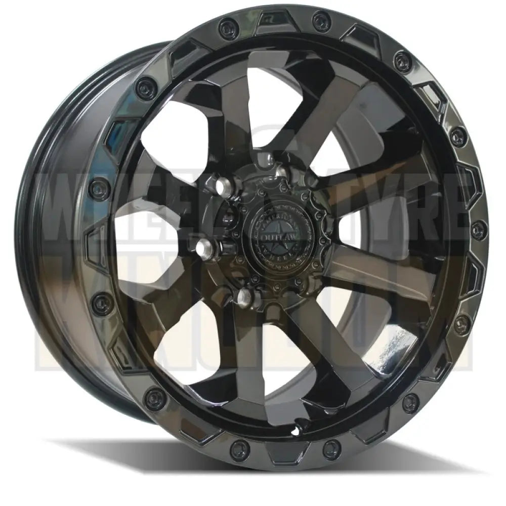 AMERICAN OUTLAW 17x8 +30 6x139.7 CAPONE GLOSS BLACK TINTED FACE