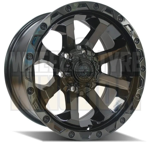 AMERICAN OUTLAW 17x8 +30 6x139.7 CAPONE GLOSS BLACK TINTED FACE