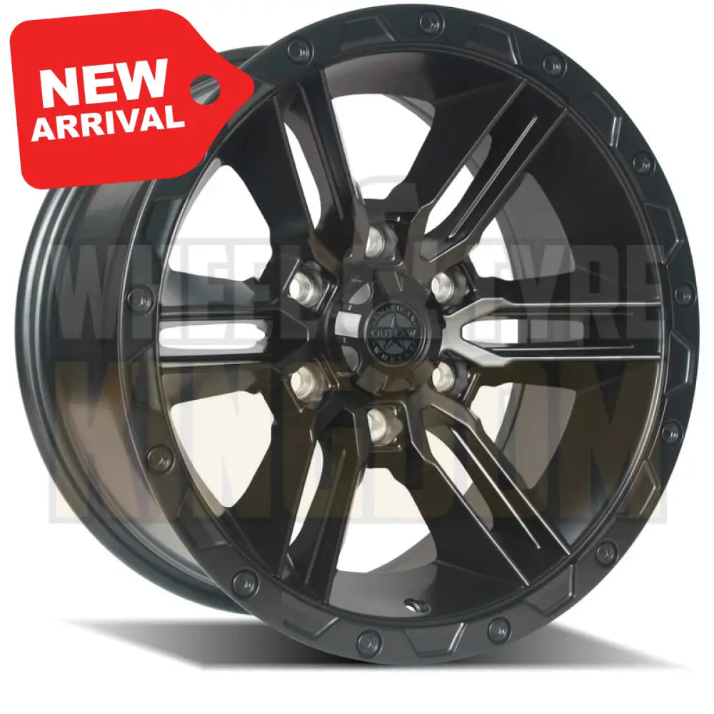 AMERICAN OUTLAW 17x8.5 +18 6x130 RAILCAR 6 SATIN BLACK