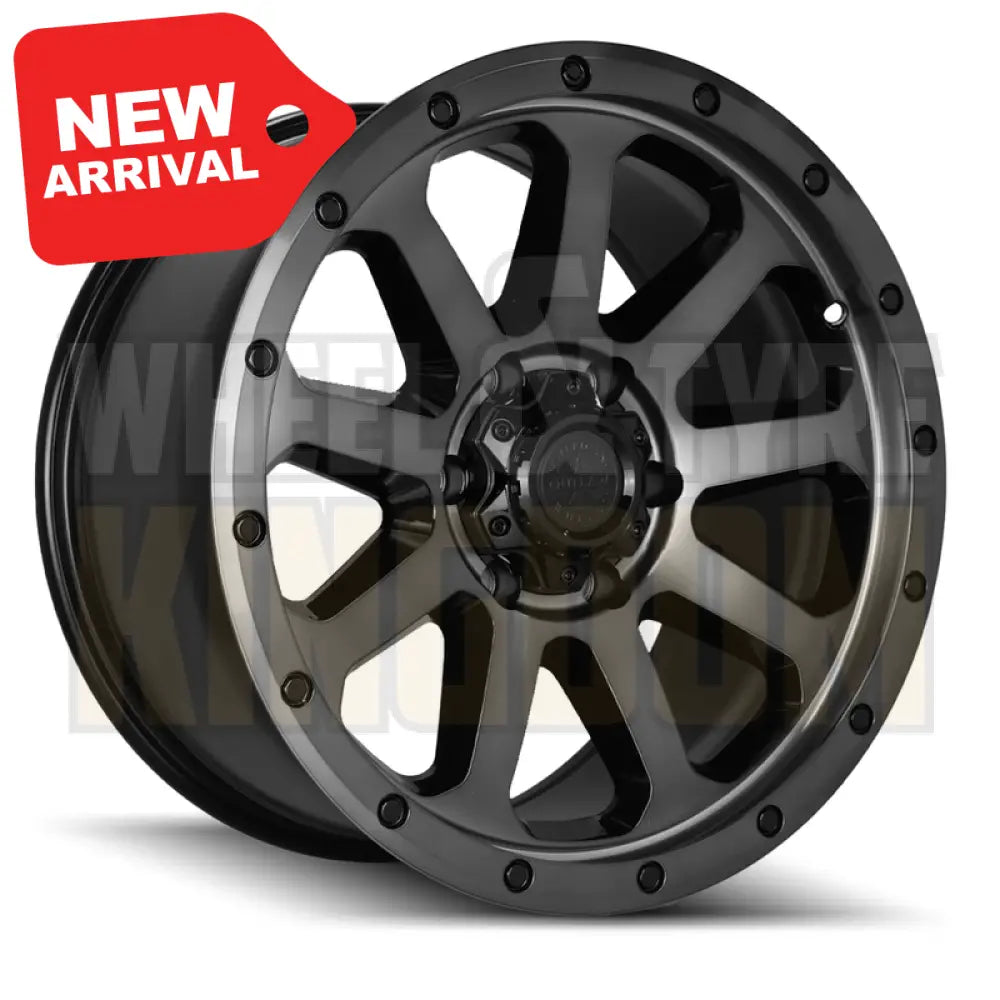 AMERICAN OUTLAW 17x8.5 +18 6x139.7 GUNSLINGER GLOSS BLACK TINTED FACE