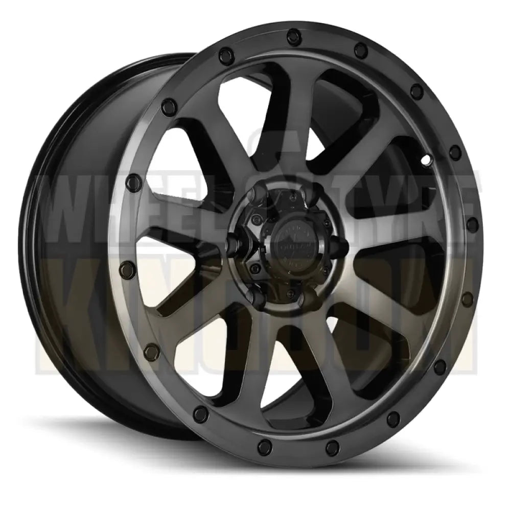 AMERICAN OUTLAW 17x8.5 +18 6x139.7 GUNSLINGER GLOSS BLACK TINTED FACE
