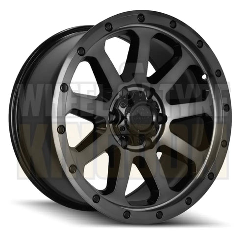 AMERICAN OUTLAW 17x8.5 +18 6x139.7 GUNSLINGER GLOSS BLACK TINTED FACE