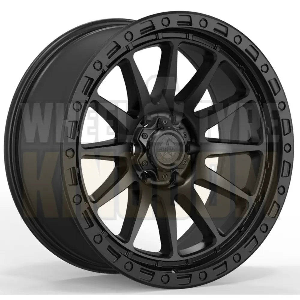 AMERICAN OUTLAW 17x8.5 +25 6x139.7 SPIKE SATIN BLACK
