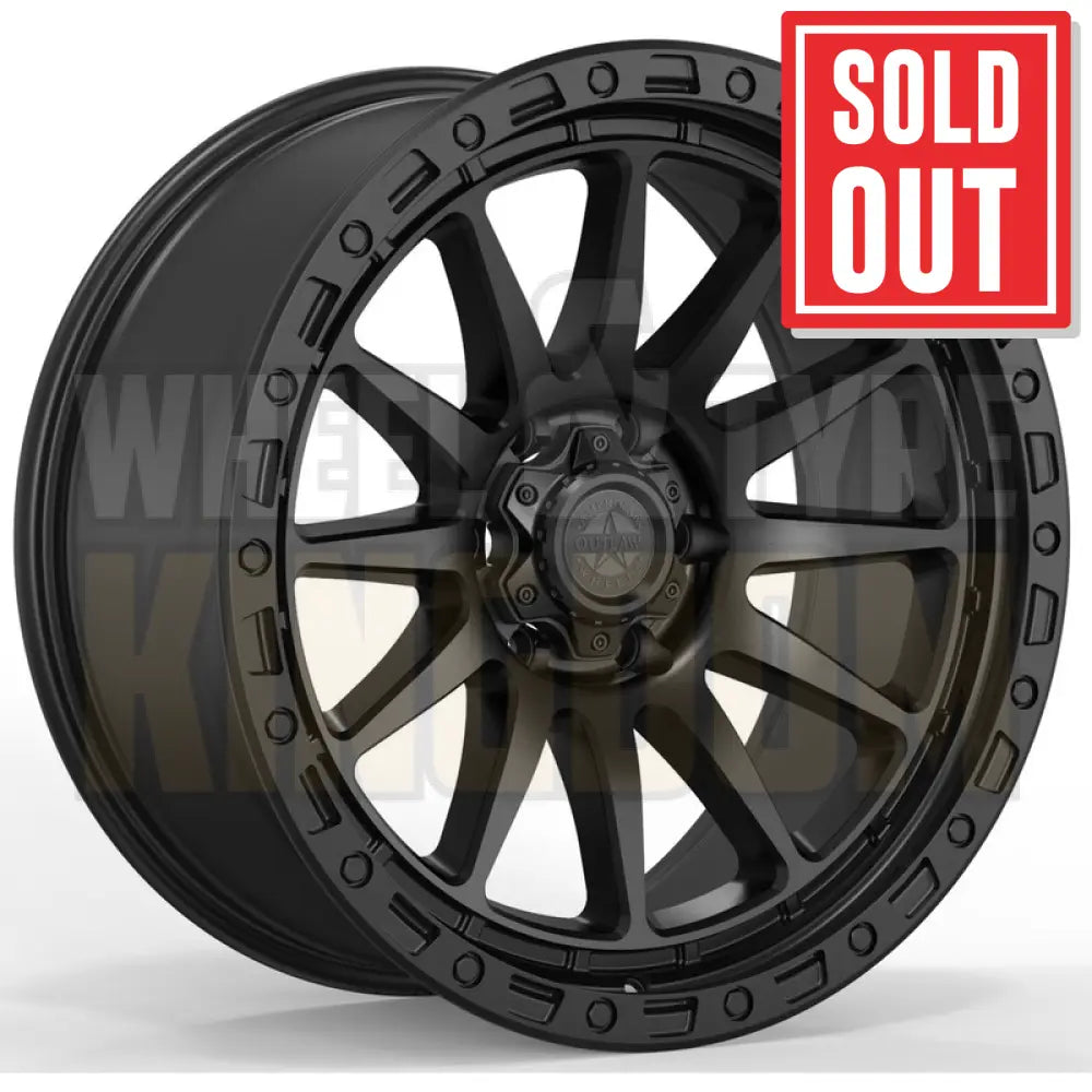 AMERICAN OUTLAW 17x8.5 +25 6x139.7 SPIKE SATIN BLACK