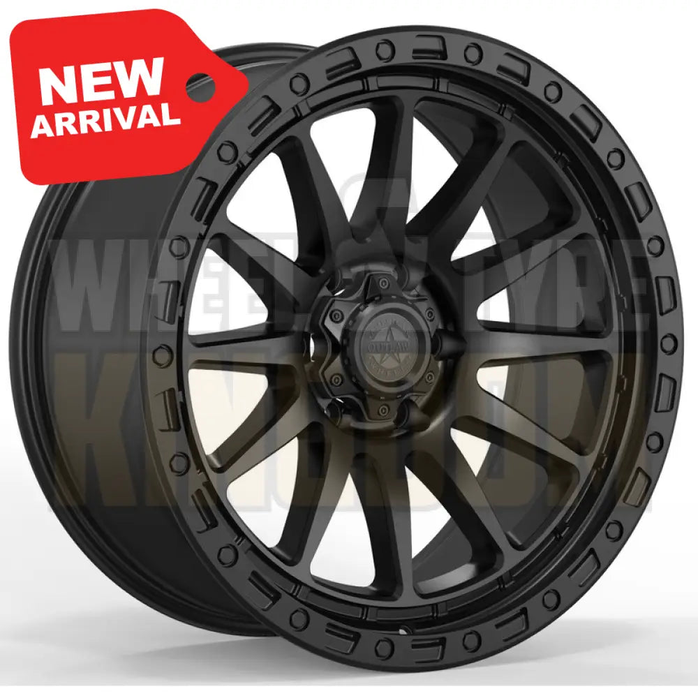 AMERICAN OUTLAW 17x8.5 +25 6x139.7 SPIKE SATIN BLACK