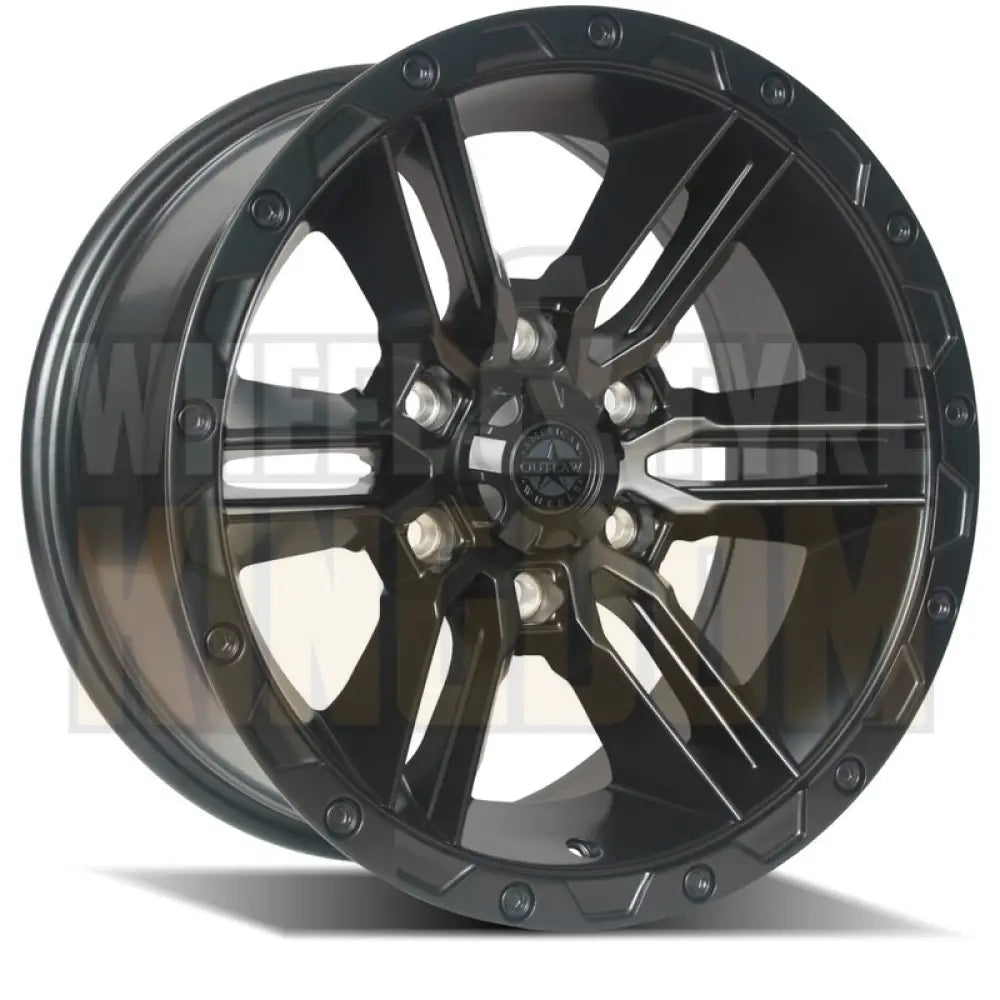 AMERICAN OUTLAW 18x9 +25 6x114.3 RAILCAR 6 SATIN BLACK (NOT SPANISH D40)
