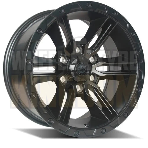 AMERICAN OUTLAW 18x9 +25 6x114.3 RAILCAR 6 SATIN BLACK (NOT SPANISH D40)