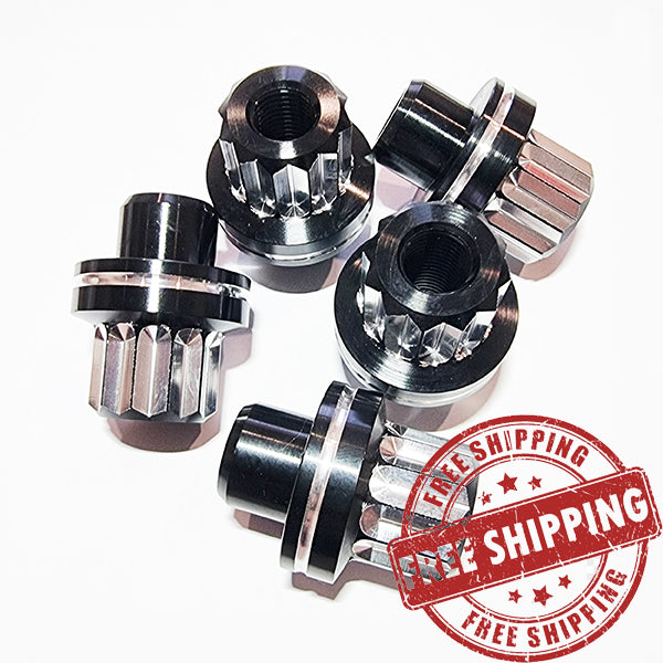 BILLET 12PT WHEEL NUT - 1/2"-20 SHORT - SET OF 5
