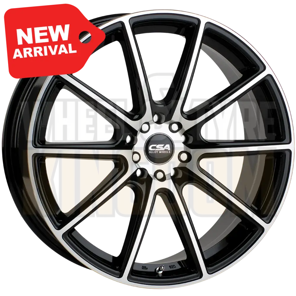CSA Chicane 19x8 5x112-120 +42 Gloss Black Machined Face - Wheels