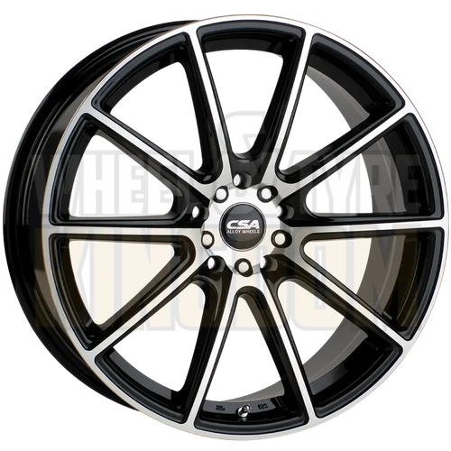 CSA Chicane 19x8 5x112-120 +42 Gloss Black Machined Face - Wheels