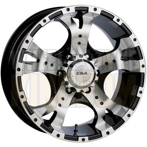 CSA Jackal 16x8 6x114.3 +20 Gloss Black Machined Face - Wheels