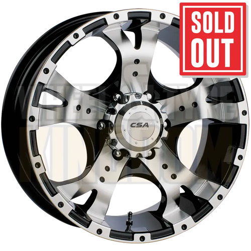 CSA Jackal 17x8 6x139.7 +25 Gloss Black Machined Face - Wheels