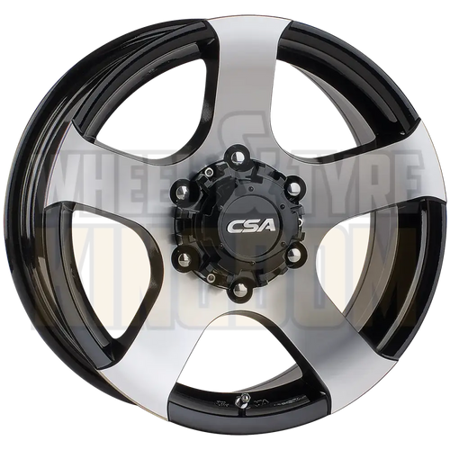 CSA Magnum II 16x7 6x139.7 +20 Gloss Black Machined Face - Wheels
