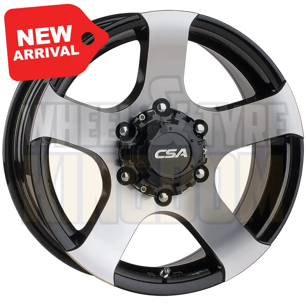 CSA Magnum II 16x7 6x139.7 +20 Gloss Black Machined Face - Wheels
