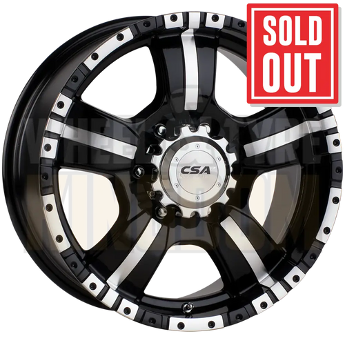CSA Monster 16x7 6x114.3 +20 Gloss Black Machined Face - Wheels