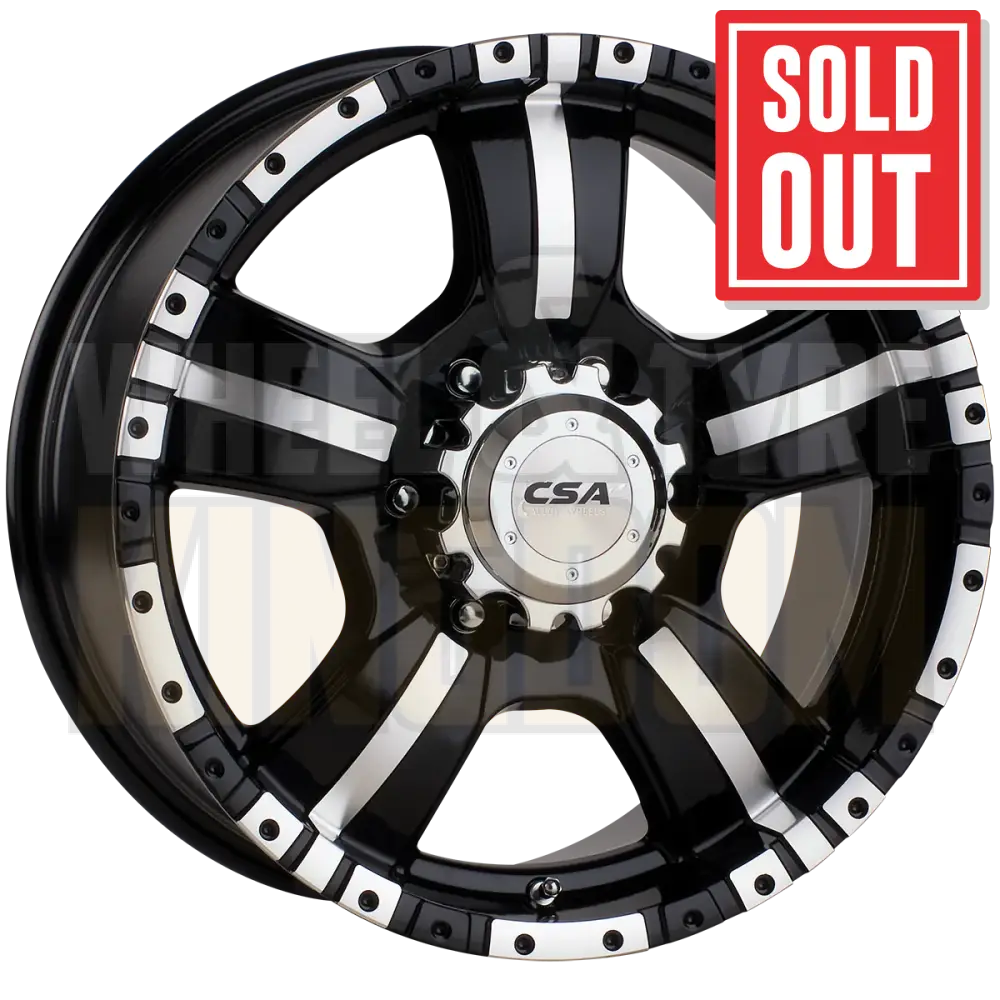 CSA Monster 16x7 6x139.7 +20 Gloss Black Machined Face - Wheels
