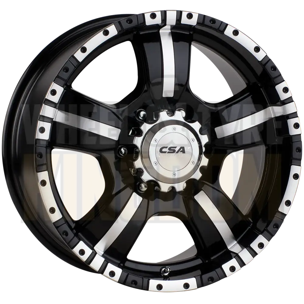 CSA Monster 17x8 6x139.7 +25 Gloss Black Machined Face - Wheels