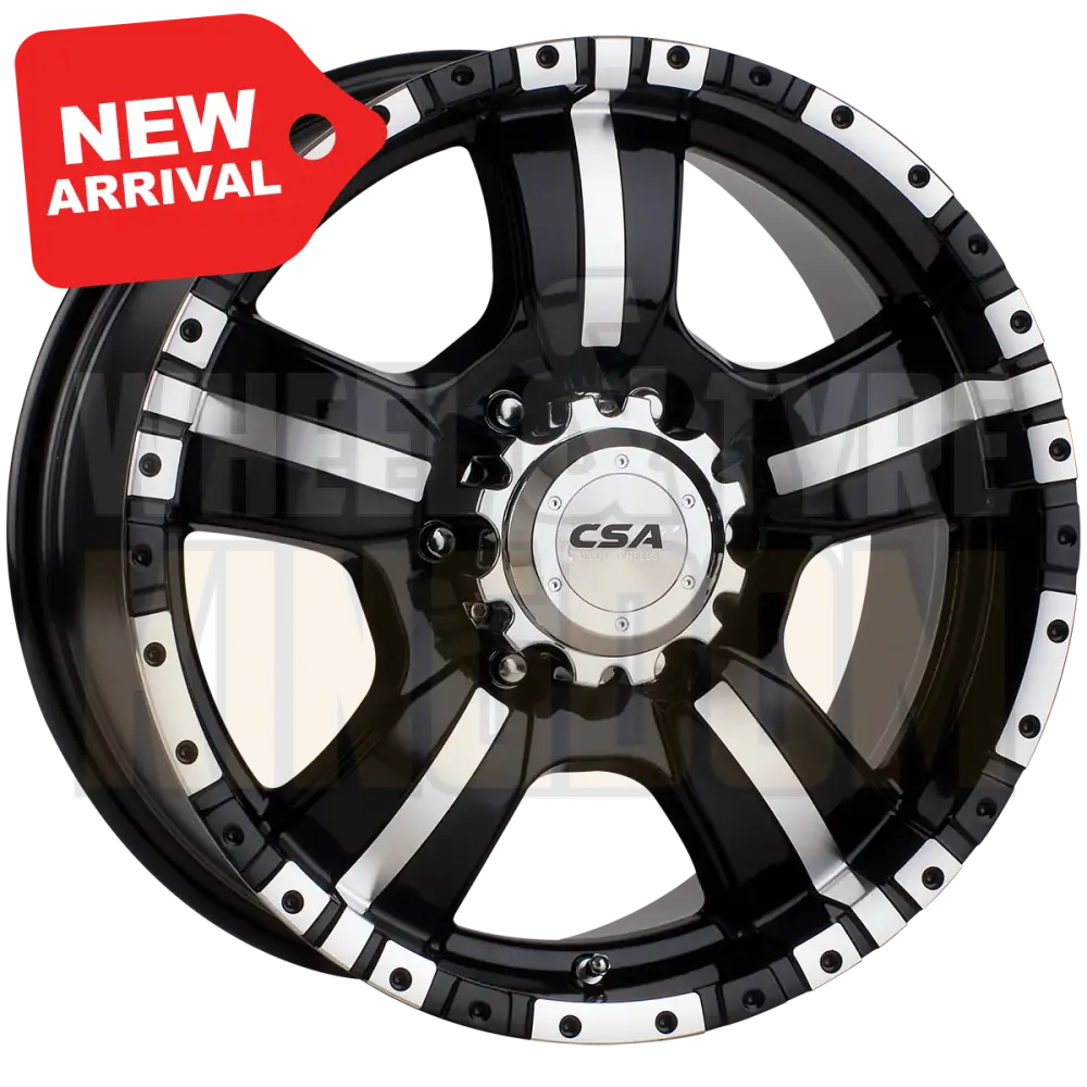 CSA Monster 17x8 6x139.7 +25 Gloss Black Machined Face - Wheels