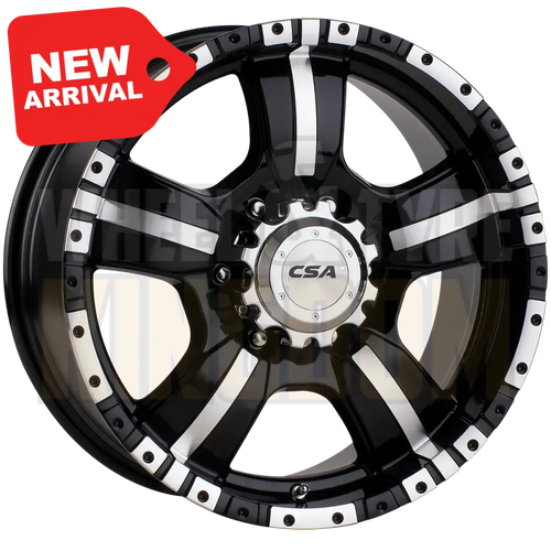 CSA Monster 17x8 6x139.7 +25 Gloss Black Machined Face - Wheels