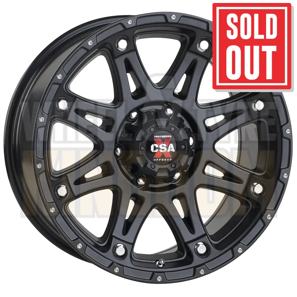 CSA Predator 17x8.5 6x139.7 +20 Satin Black - Wheels