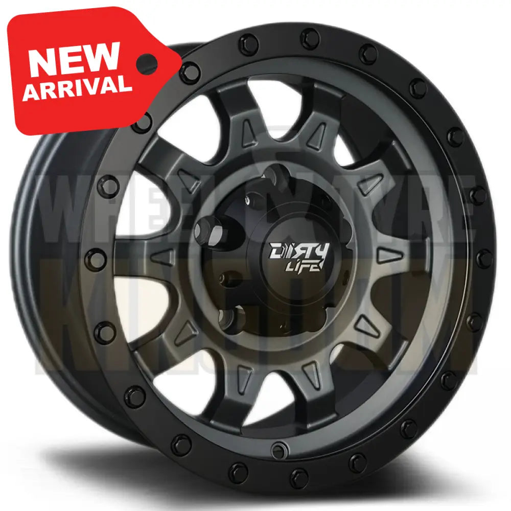 DIRTY LIFE 15x7 +3 5x139.7 ROADKILL MATTE GUNMETAL BLACK LIP