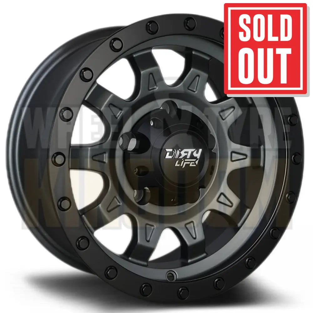 DIRTY LIFE 15x7 +3 5x139.7 ROADKILL MATTE GUNMETAL BLACK LIP