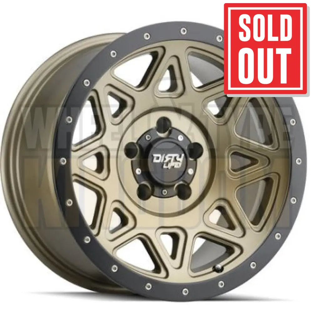 DIRTY LIFE 16x8 +0 6x139.7 THEORY MATTE GOLD BLACK LIP BLACK LIP