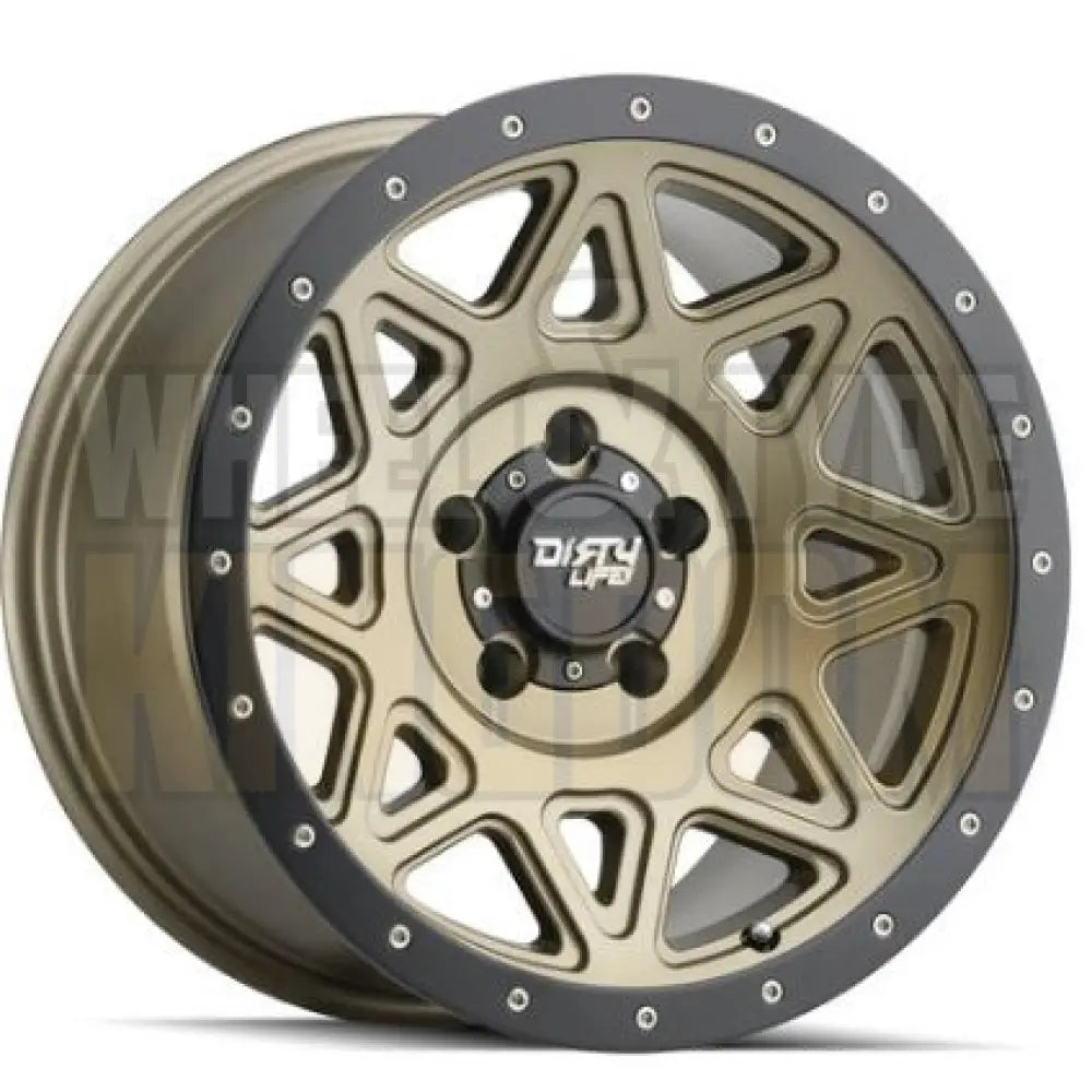 DIRTY LIFE 16x8 +0 6x139.7 THEORY MATTE GOLD BLACK LIP BLACK LIP