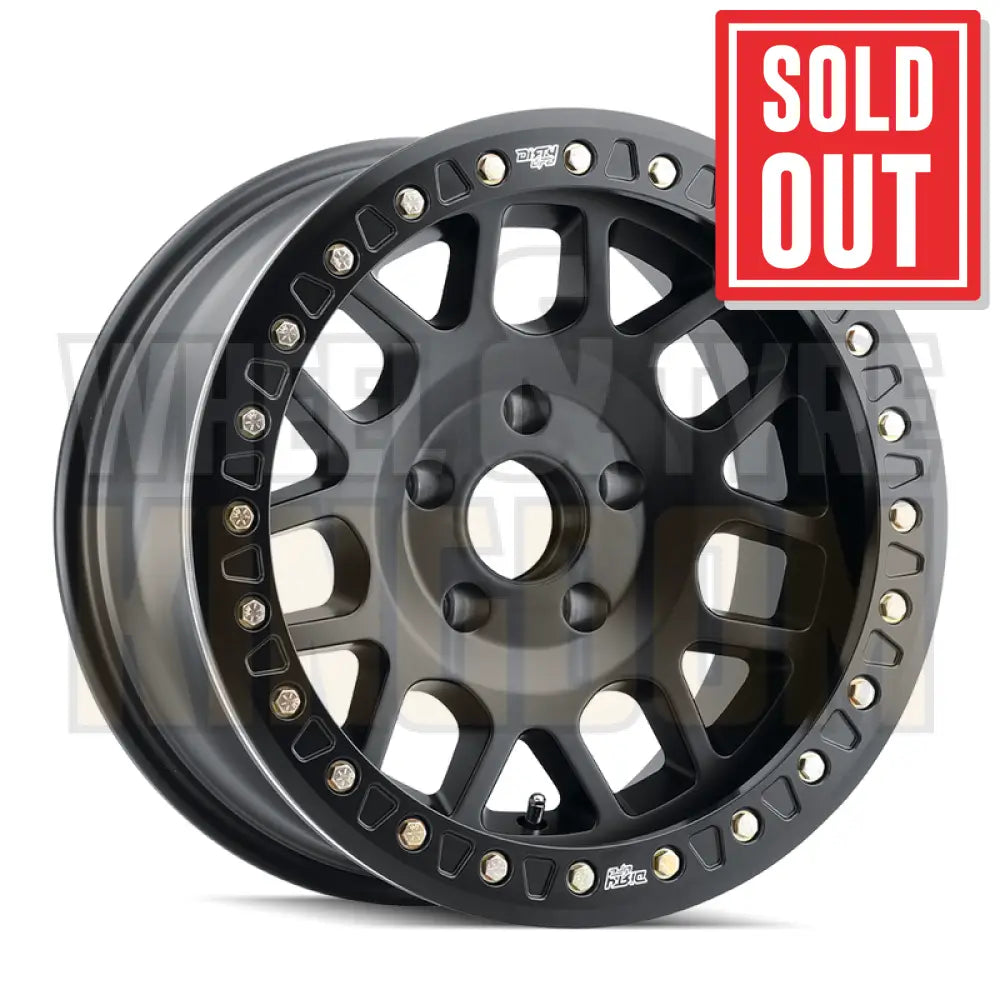 DIRTY LIFE 16x8.5 -25 6x139.7 MESA RACE MATTE BLACK BEADLOCK