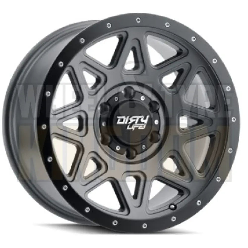 DIRTY LIFE 17x9 +0 5x150 THEORY MATTE GUNMETAL BLACK LIP