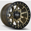 DIRTY LIFE 17x9 -12 5x127 DUAL TEK SATIN GOLD BLACK LIP DT2