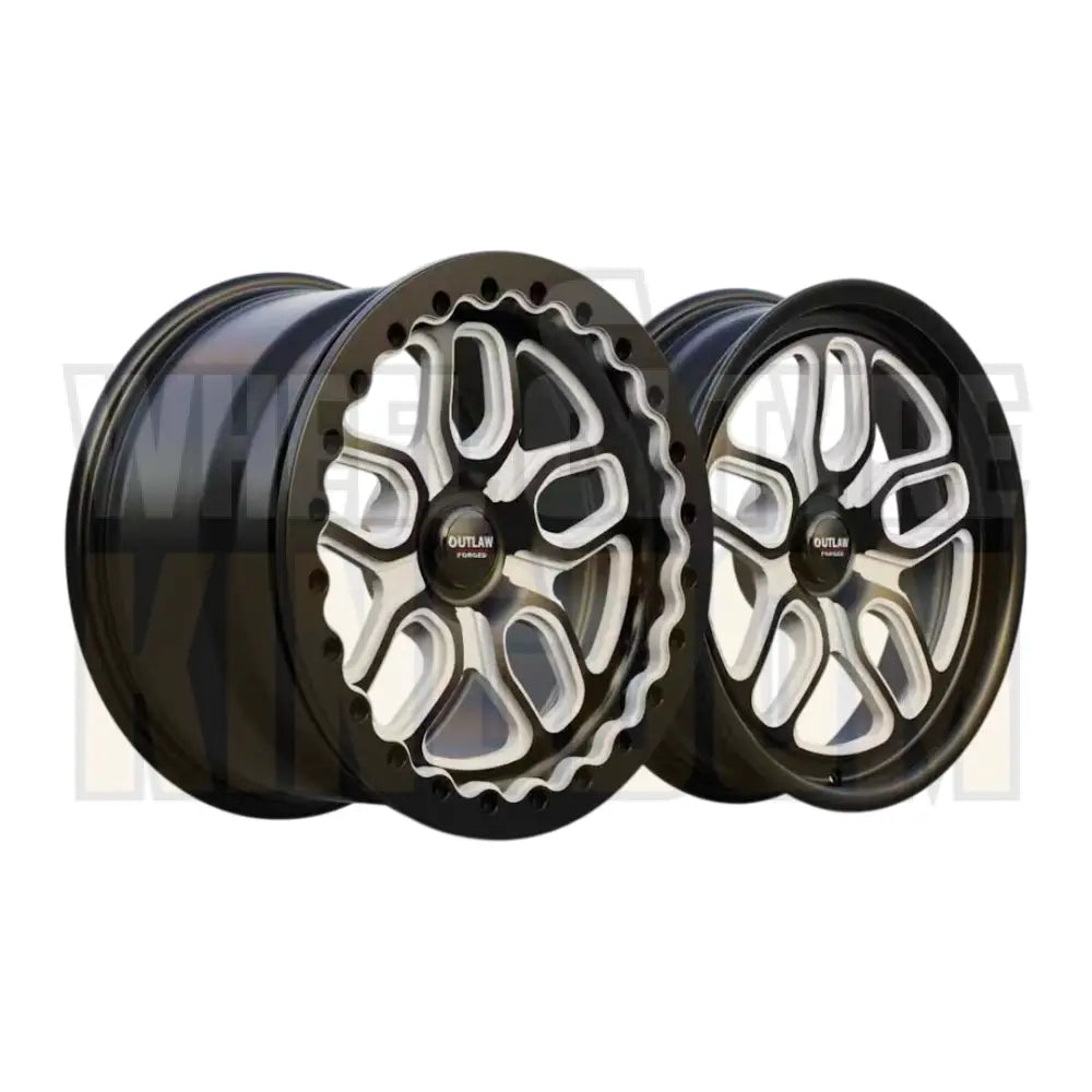 DragPAK 18/17’’ - Satin Black Machined - Forged Set with Beadlocks