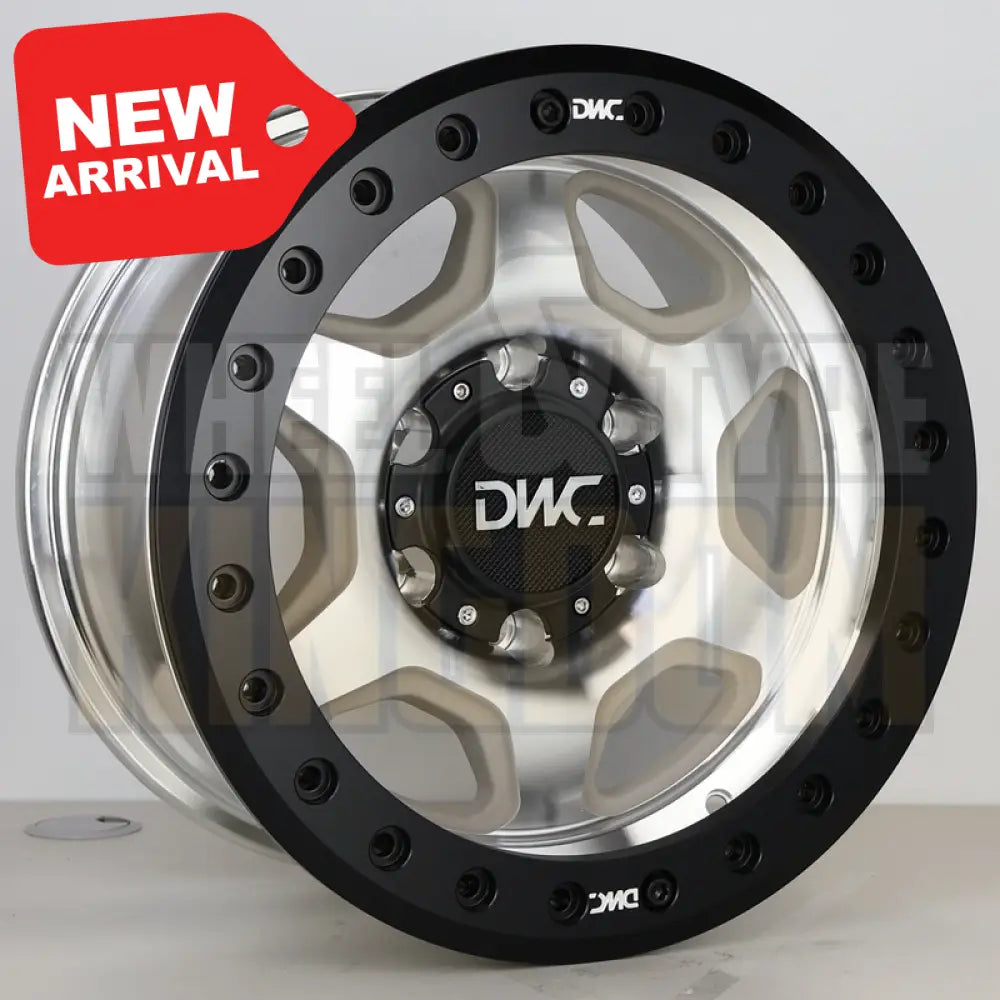 DWC ALLOY 16x8.5 -25 6x139.7 LOCKUP MACHINED BLACK RING BEADLOCK