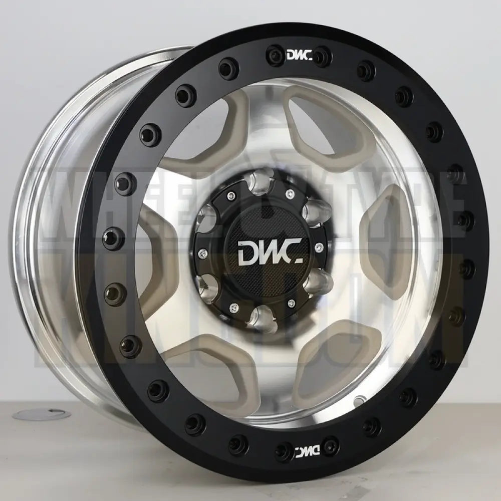 DWC ALLOY 16x8.5 -25 6x139.7 LOCKUP MACHINED BLACK RING BEADLOCK