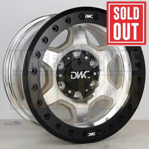 DWC ALLOY 16x8.5 -25 6x139.7 LOCKUP MACHINED BLACK RING BEADLOCK