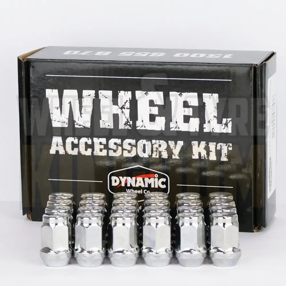 DYNAMIC WHEEL NUT 1/2" 35mm 19mm HEX CHROME ACORN (PACK OF 24)