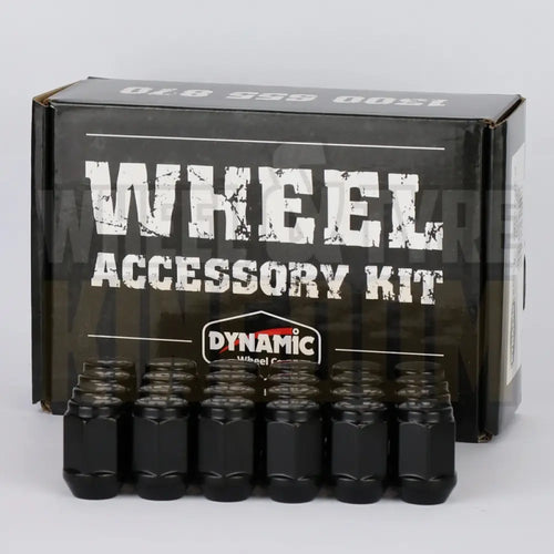 DYNAMIC WHEEL NUT 12x1.25 35mm 21mm HEX BLACK ACORN (PACK OF 24)