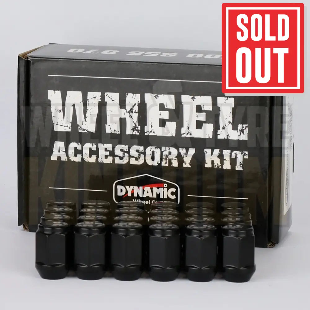 DYNAMIC WHEEL NUT 12x1.25 35mm 21mm HEX BLACK ACORN (PACK OF 24)