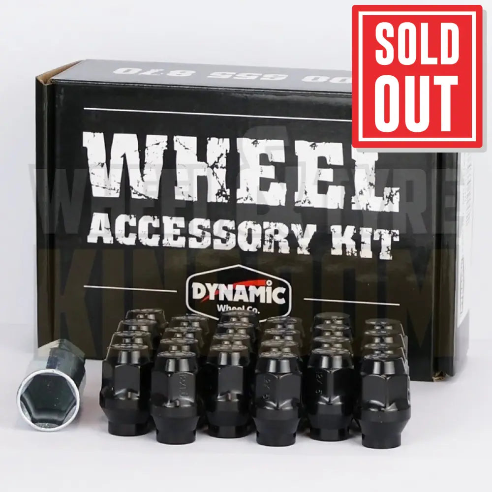DYNAMIC WHEEL NUT 12x1.25 36mm 19mm HEX ET BLACK (PACK OF 24 + ADAPTOR)