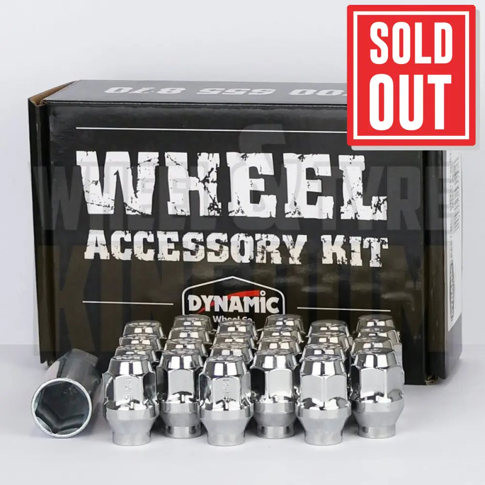 DYNAMIC WHEEL NUT 12x1.25 36mm 19mm HEX ET CHROME (PACK OF 24 + ADAPTOR)