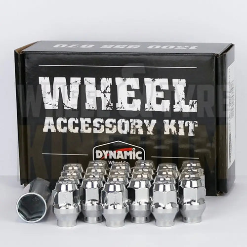 DYNAMIC WHEEL NUT 12x1.25 36mm 19mm HEX ET CHROME (PACK OF 24 + ADAPTOR)