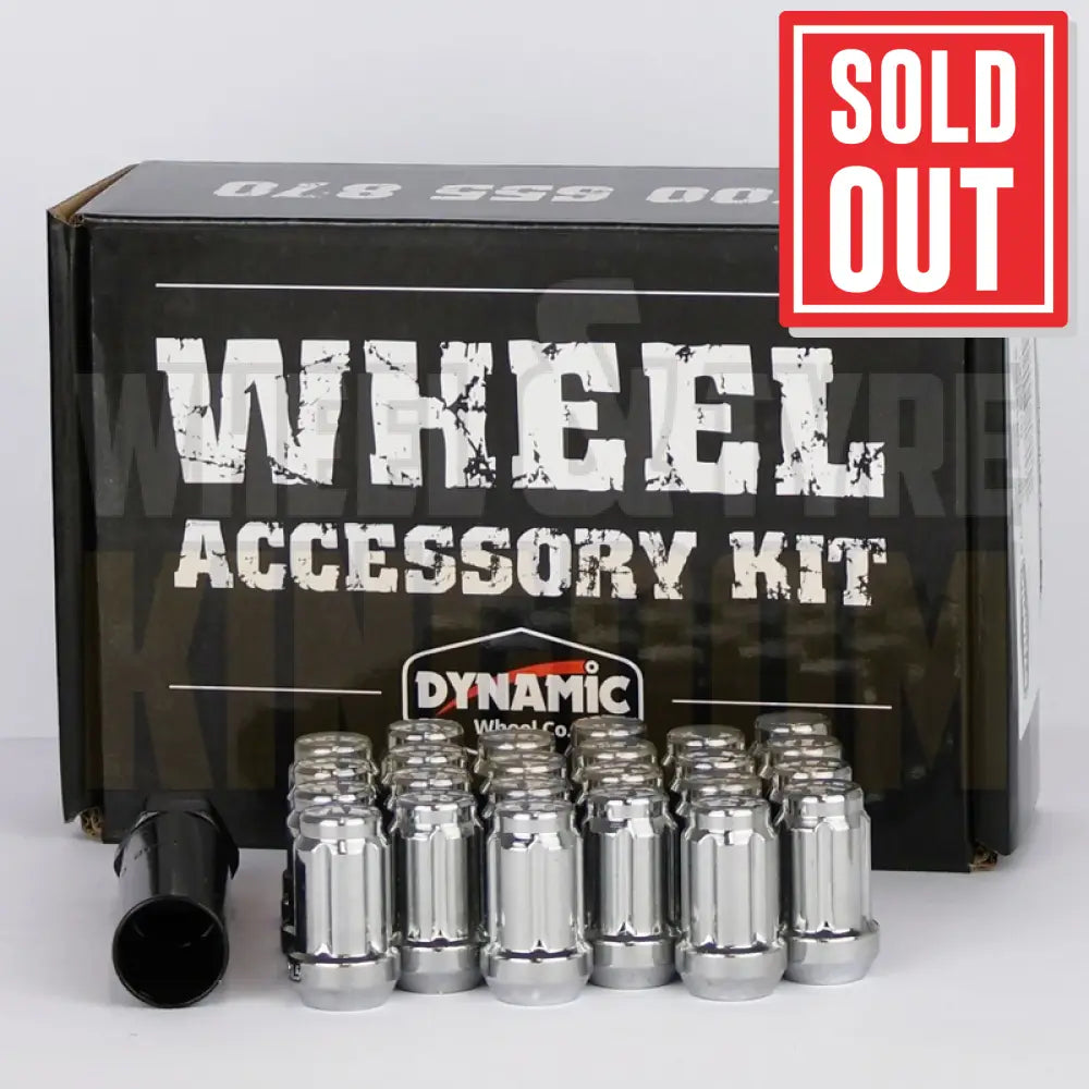 DYNAMIC WHEEL NUT 12x1.25 38mm SPLINE CHROME (PACK OF 24 + KEY)