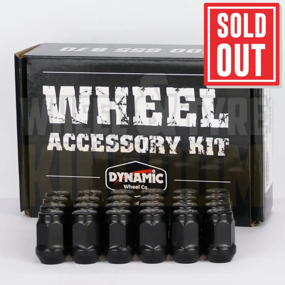 DYNAMIC WHEEL NUT 12x1.5 35mm 19mm HEX BLACK ACORN (PACK OF 24)