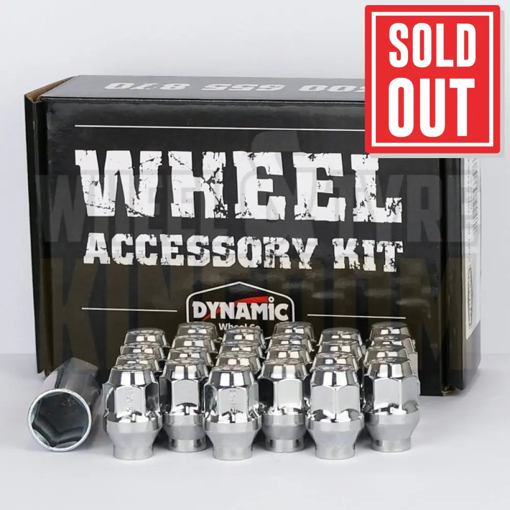 DYNAMIC WHEEL NUT 12x1.5 36mm 19mm HEX ET CHROME (PACK OF 24 + ADAPTOR)